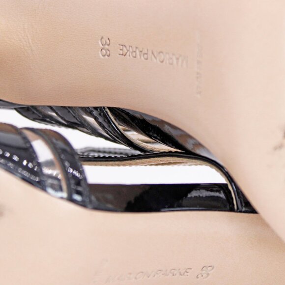 Marion Parke 'Larkin' geometric pvc slide sandals - Black - Picture 10 of 10